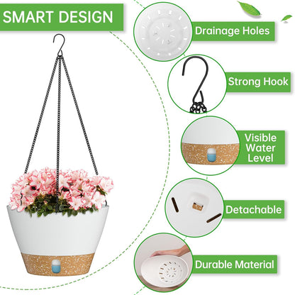 ZMTECH 8 Inch Hanging Planters for Indoor Plants, Hanging Baskets for Plants Outdoor with Visible