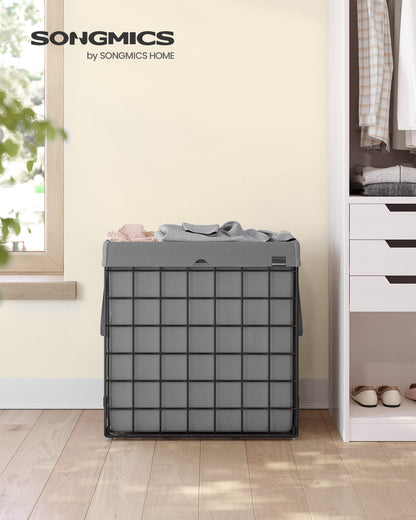 SONGMICS 29 Gal. (110L) Laundry Basket, Laundry Hamper, Collapsible Clothes Hamper, Removable and