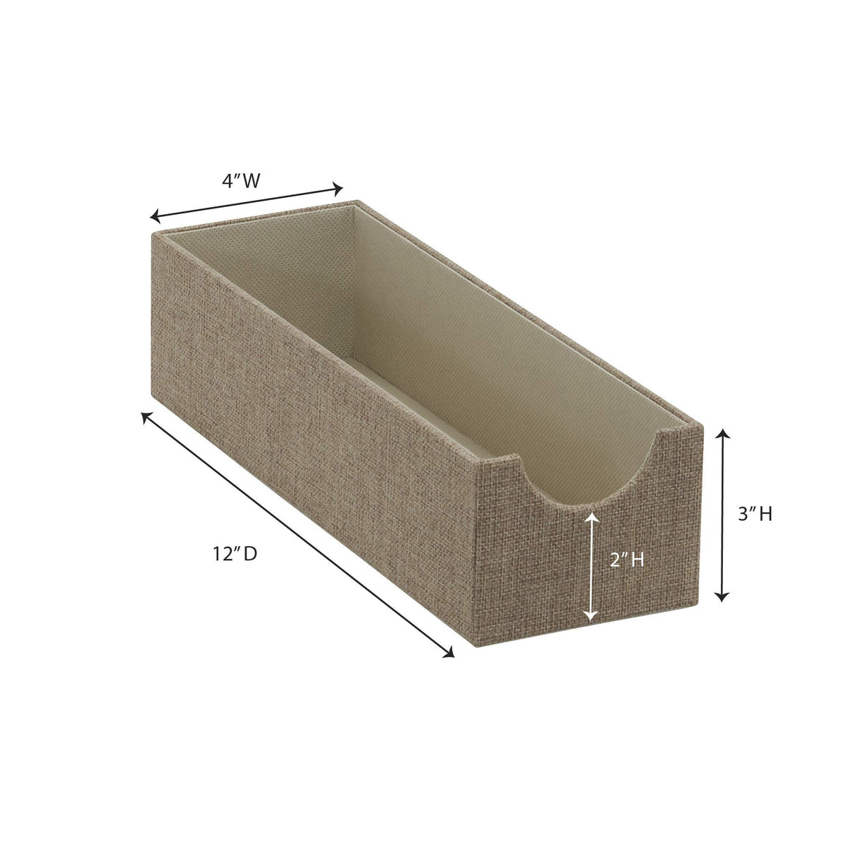 Household Essentials Brown 720-1 Deep Drawer Organizer Box for Storage | 12 in x 4 in x 3.13