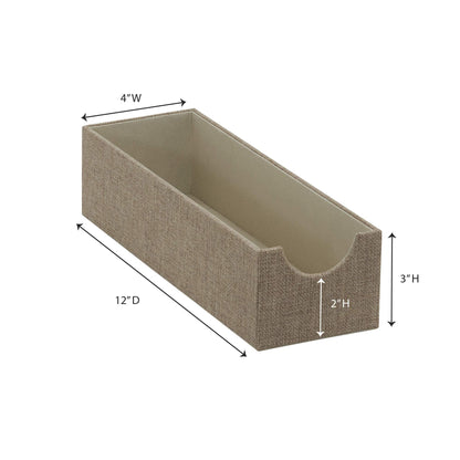 Household Essentials Brown 720-1 Deep Drawer Organizer Box for Storage | 12 in x 4 in x 3.13