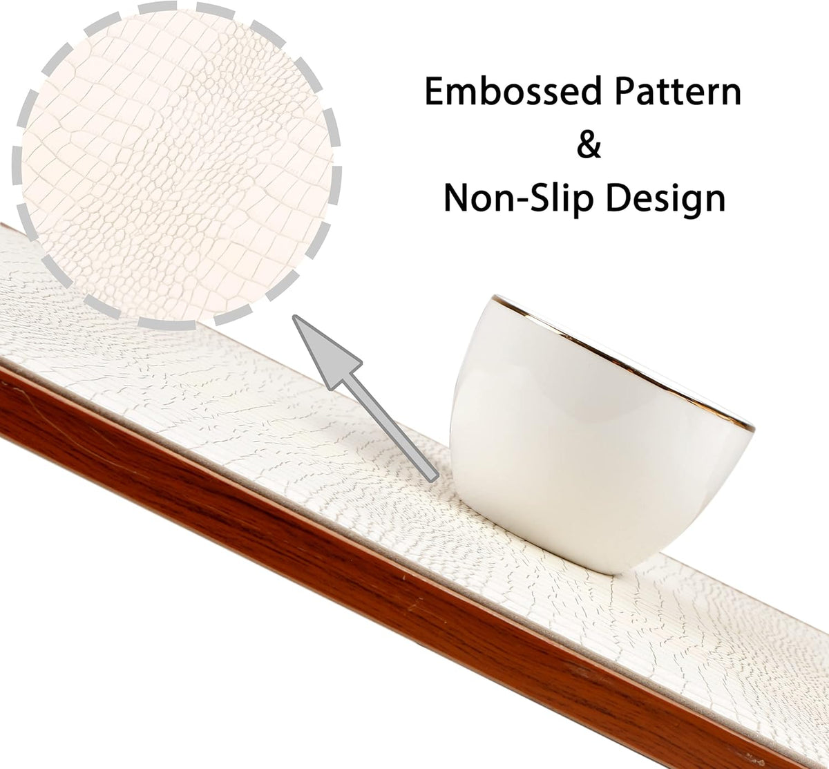 Faux Leather Hardboard Placemats, Set of 6 PU Table Mats, Easy to Clean, Heat & Stain Resistant for