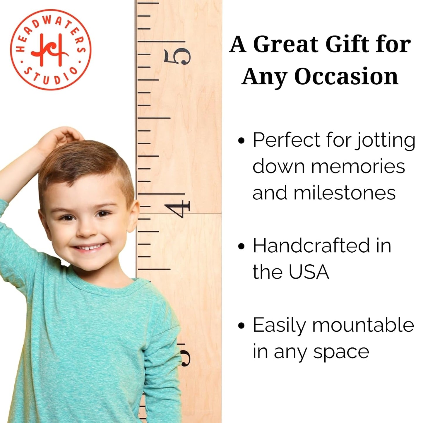 Wooden Growth Chart – Kids Height Chart, Wall Measurement for Kids, Height Chart for Wall, Growth