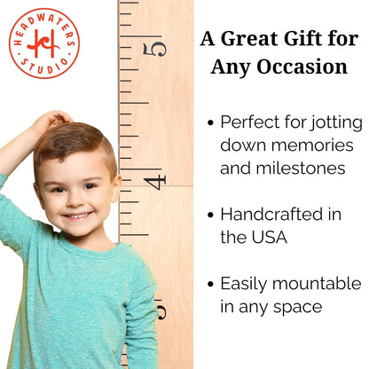 Wooden Growth Chart – Kids Height Chart, Wall Measurement for Kids, Height Chart for Wall, Growth