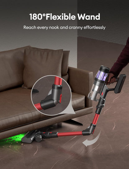 Ultenic Cordless Vacuum Cleaner, 550W/50Kpa, 60Mins Runtime, 180°Bendable Wand, Anti-Tangle Brush