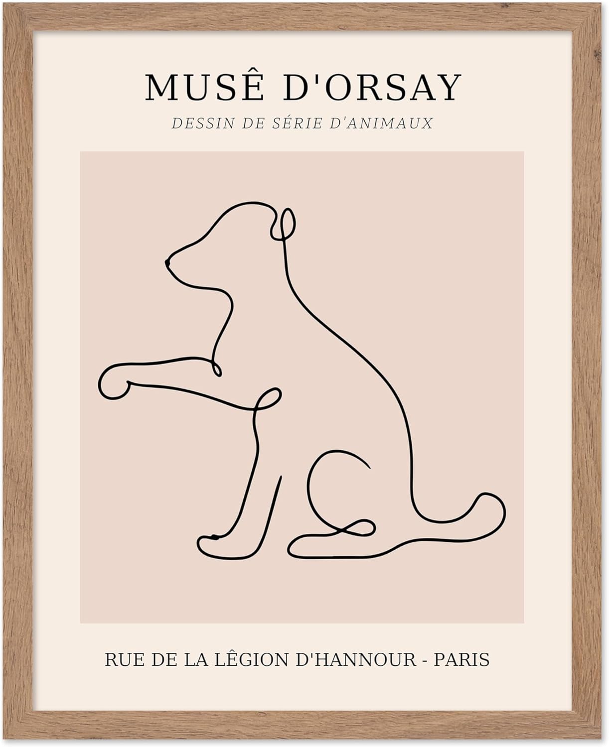 Poster Master Vintage Poster - Retro One Line Dog Drawing Print - Dog Art - Minimal Gift for Men
