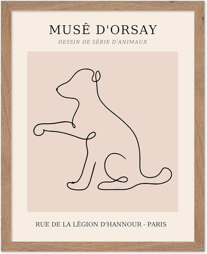 Poster Master Vintage Poster - Retro One Line Dog Drawing Print - Dog Art - Minimal Gift for Men