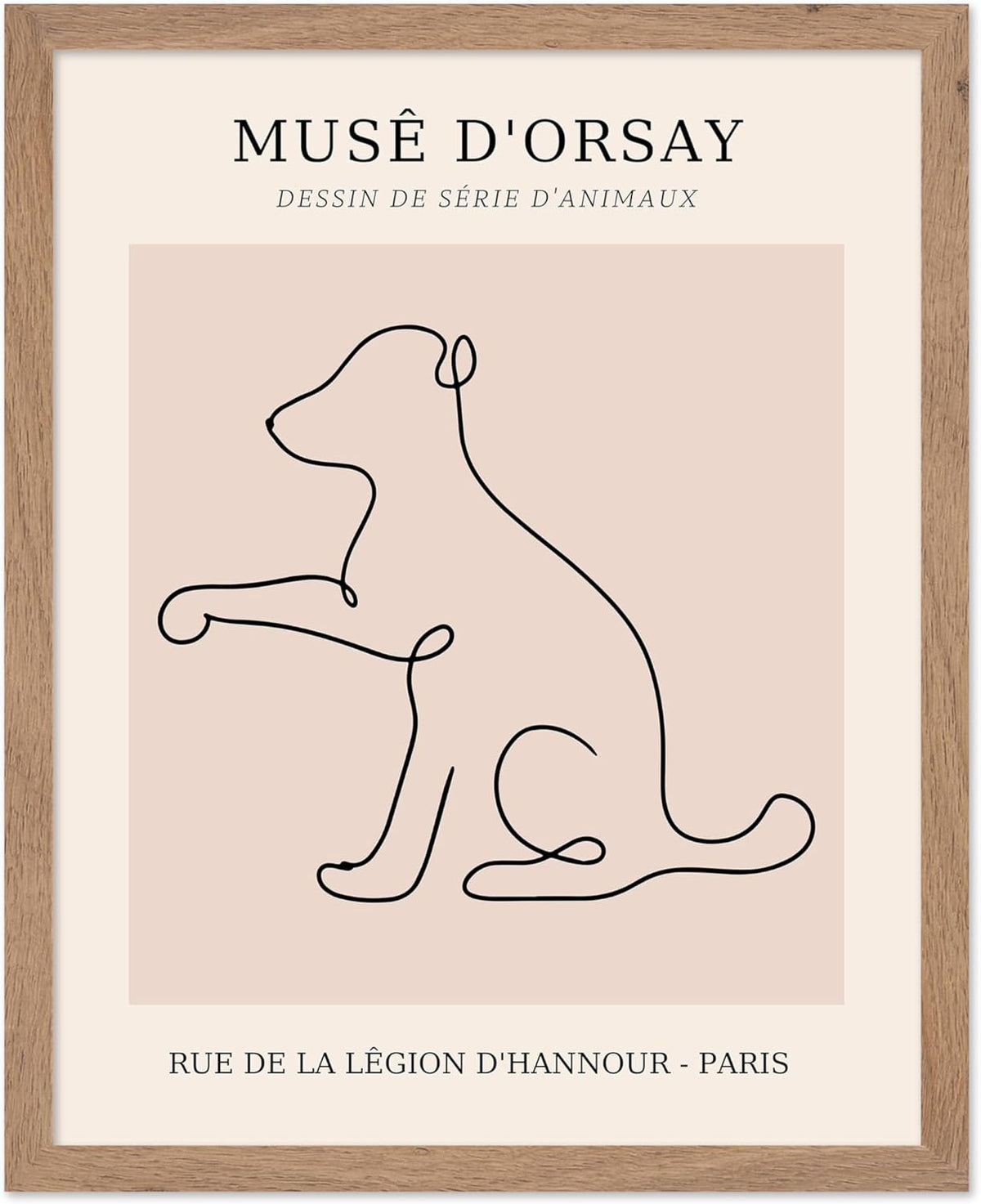 Poster Master Vintage Poster - Retro One Line Dog Drawing Print - Dog Art - Minimal Gift for Men