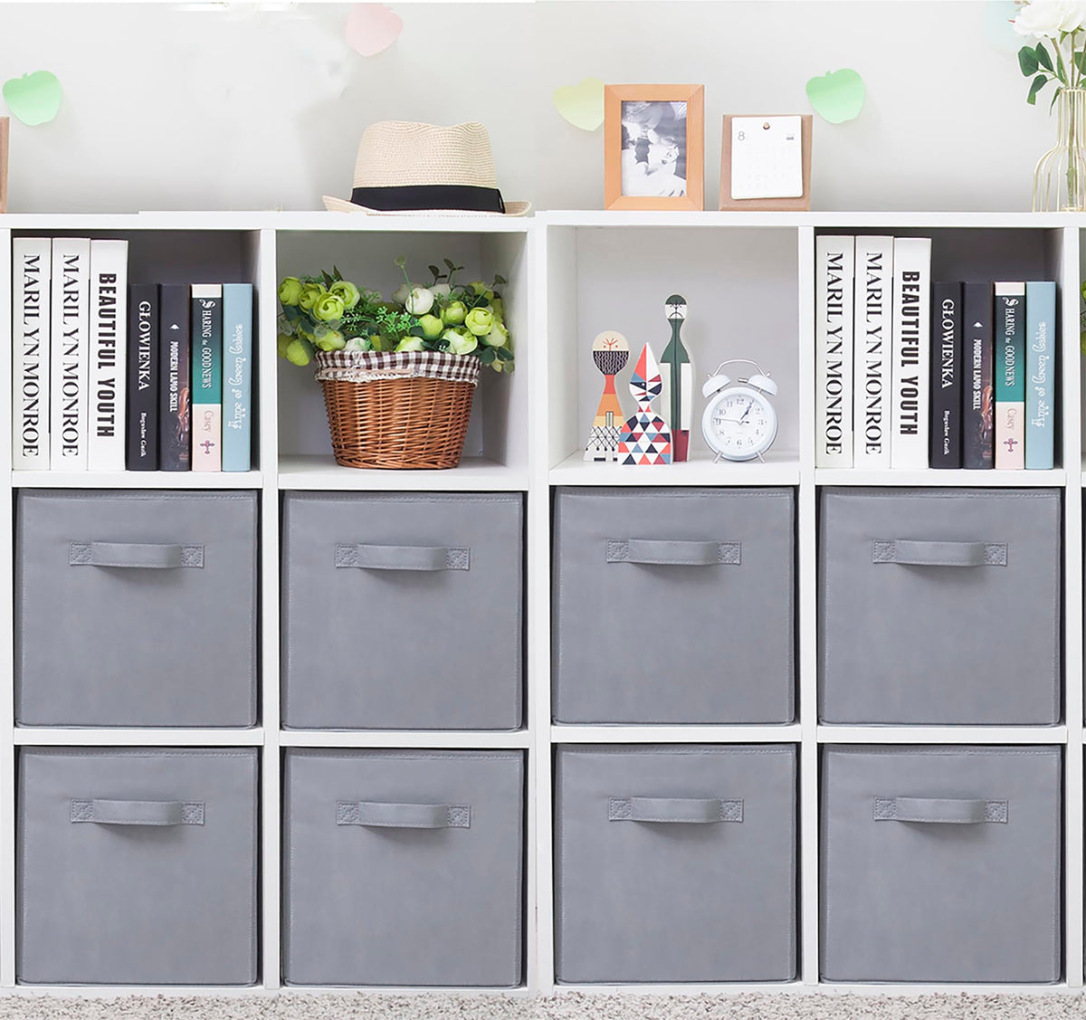 STORAGEIDEAS Storage Cubes, 11 Inch Cube Storage Bins, Set of 8, Fabric Foldable Storage Bins With