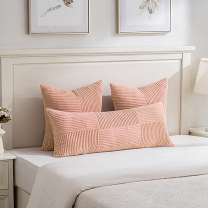 Fancy Homi 2 Packs Peach Decorative Throw Pillow Covers 22x22 Inch for Living Room Couch Bed Sofa