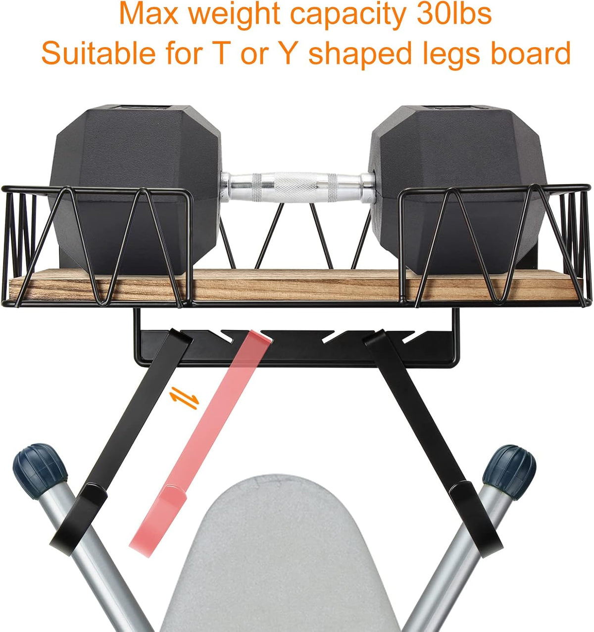 TJ.MOREE Ironing Board Holder Wall Mount - Laundry Room Iron and Ironing Board Hanger Laundry Room