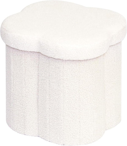 B FSOBEIIALEO Storage Ottoman Cube, Flowers Shaped Ottomans with Storage Foot Stool Footrest