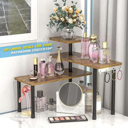 JayRex Countertop Organizer Organization, 3 Tier Moveable Corner Shelf Organizer for Kitchen