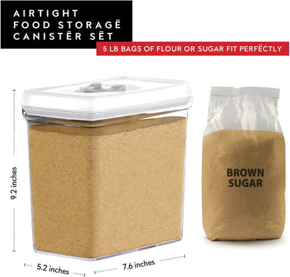 DWËLLZA KITCHEN Large Airtight Food Storage Containers - Clear Plastic Bulk Food Pantry & Kitchen