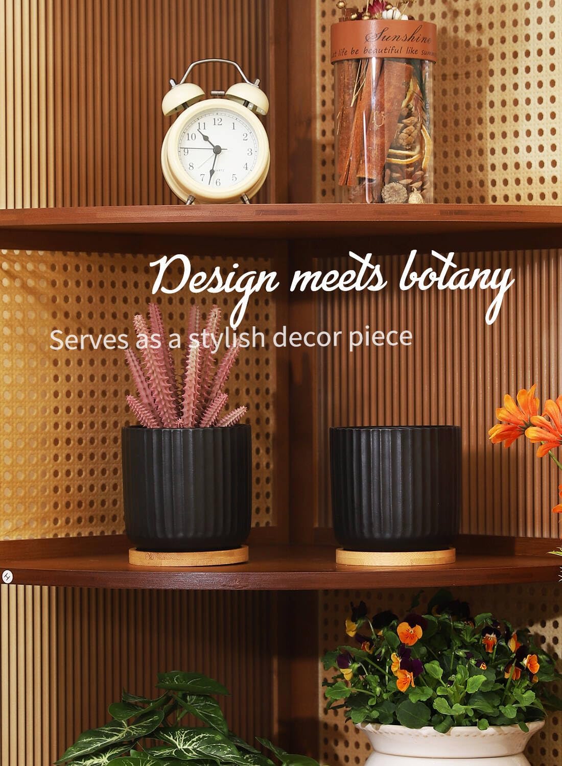 TAMAYKIM 4 Inch Small Cylinder Ceramic Plant Pots with Drainage Holes, Modern Indoor Planters with