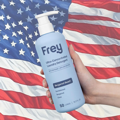 FREY Concentrated Liquid Laundry Detergent | Formulated for Sensitive Skin & HE Washers | Removes