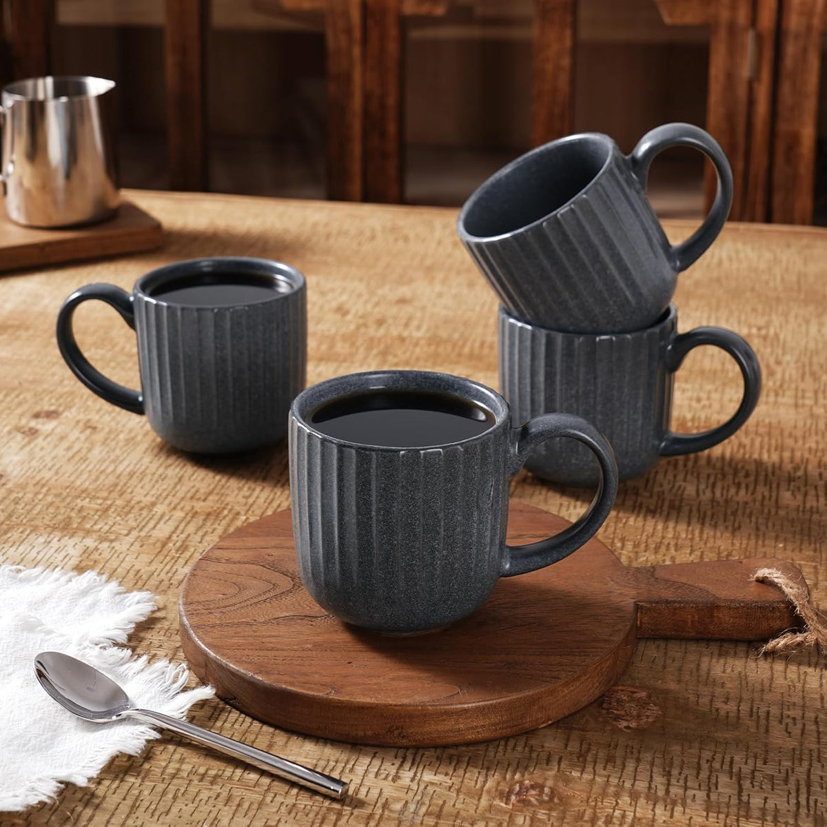 famiware Coffee Mugs Set of 4, Starlight 11 oz Mug Cup Set with Handle for Coffee, Tea, Cocoa, Milk