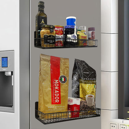 Bruda 2 Pack Large Magnetic Shelves Spice Rack Organizer for Washing Machine, Fridge, Refrigerator