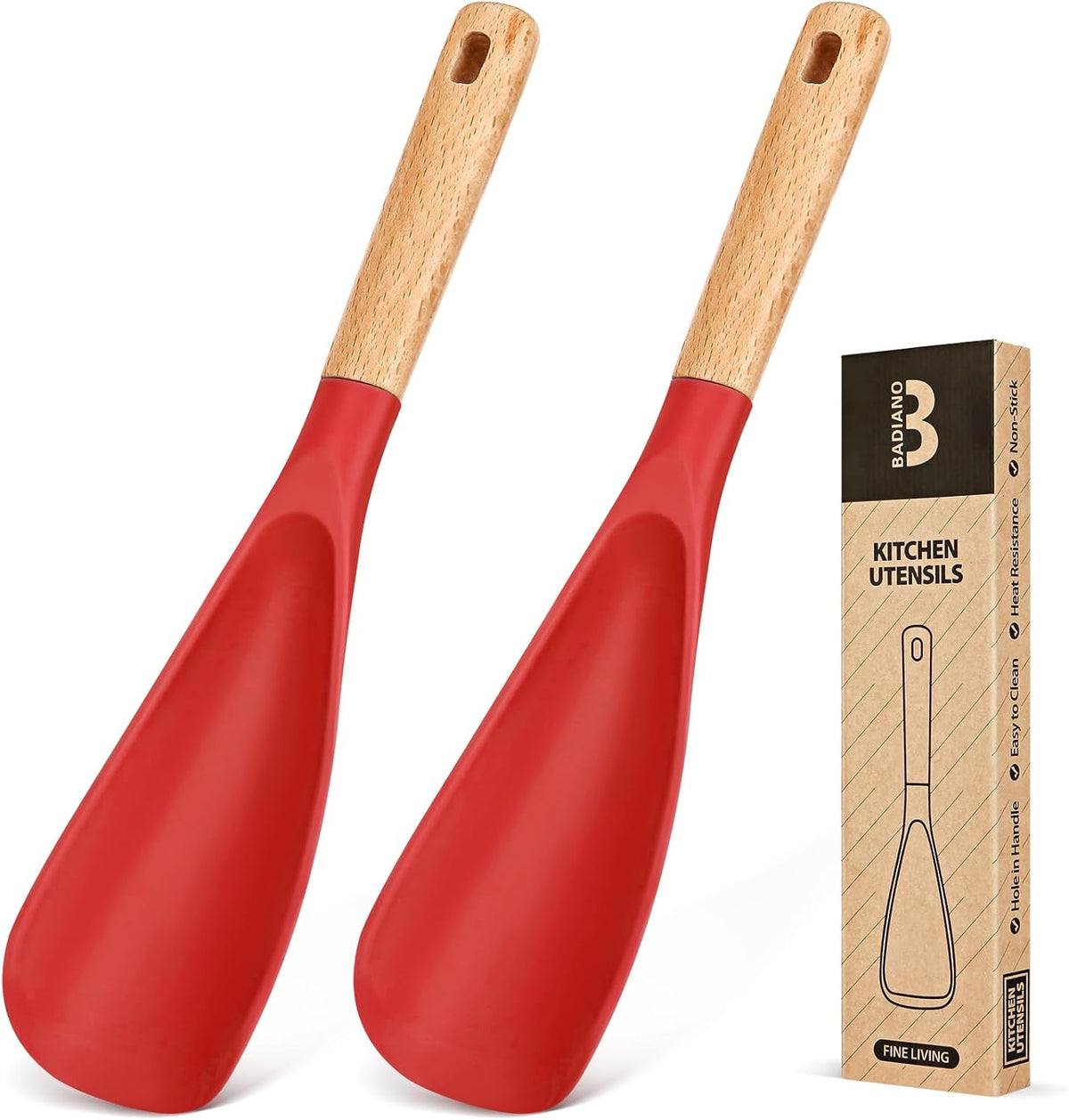 Cooking Spoon for Nonstick Cookwares, Great for Cooking and Serving Sturdy BPA-Free Matte Silicone