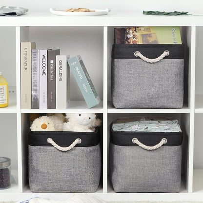 TheWarmHome Storage Basket for Organizing - 16x12x12 inch Cube Storage bin 3 Pack Fabric Storage