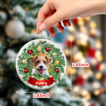 Personalized Christmas Ornaments 2025 - Custom Double-Sided Photo Ceramic Xmas Tree Hanging Decor