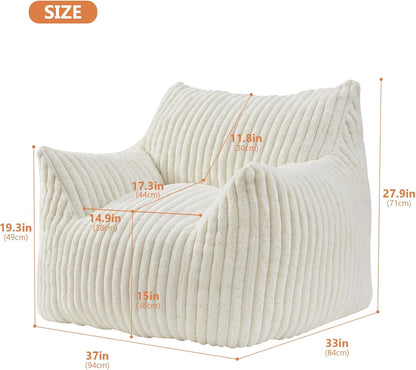 Giant Bean Bag Chairs for Adults with Filling Plush Fluffy Bean Bag Chairs for Teens with Armrests