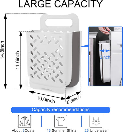 Laundry Basket Hamper,Hanging Wall Collapsible Laundry with Handle,Space-Saving Foldable Storage