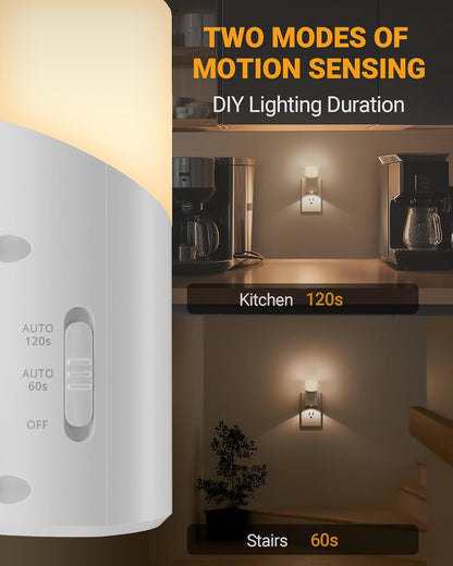 Lyridz LED Plug-in Night Light with 360° Motion Sensor, 1-150 Lumens Dimmable Nightlights Indoor