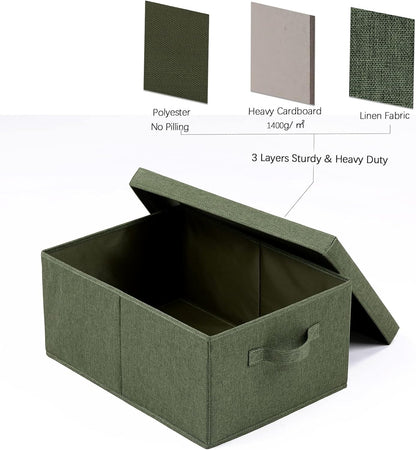 HOONEX Storage Bins with Lids for Organizing, Pack of 2, Storage Boxes with 2 Carrying Handles and
