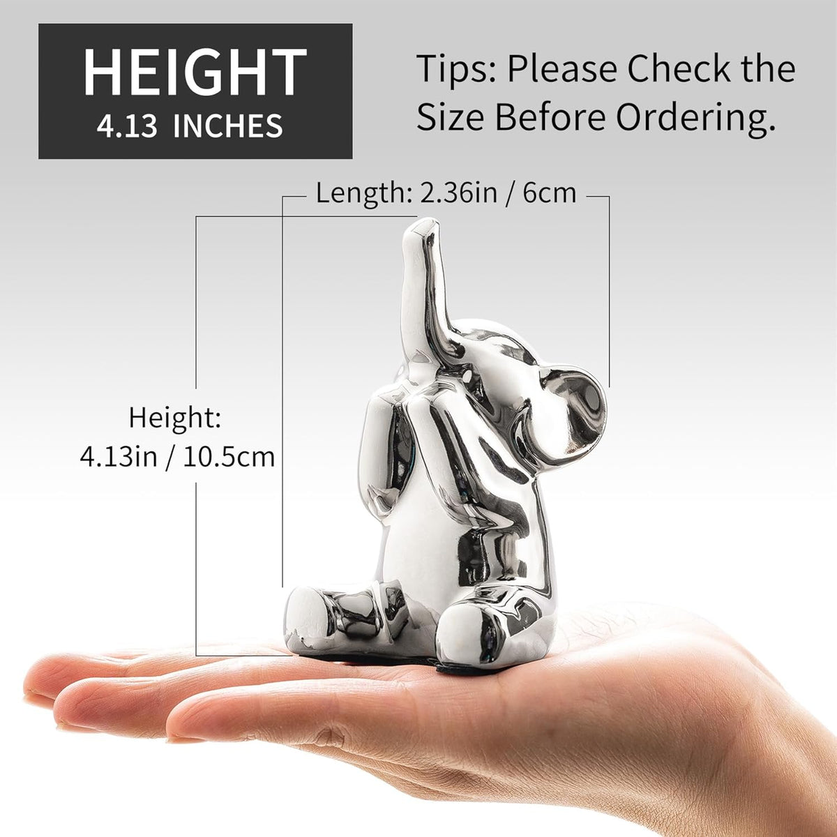 Loving Pair of Small Silver Elephant Statues Silver Home Decor Modern Boho Style Figurine