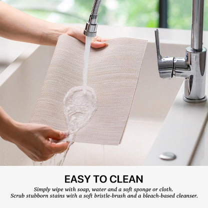 LEXMORE Placemats Set of 8 Vinyl/Plastic Woven Place Mats for Kitchen Table Indoor/Outdoor Washable