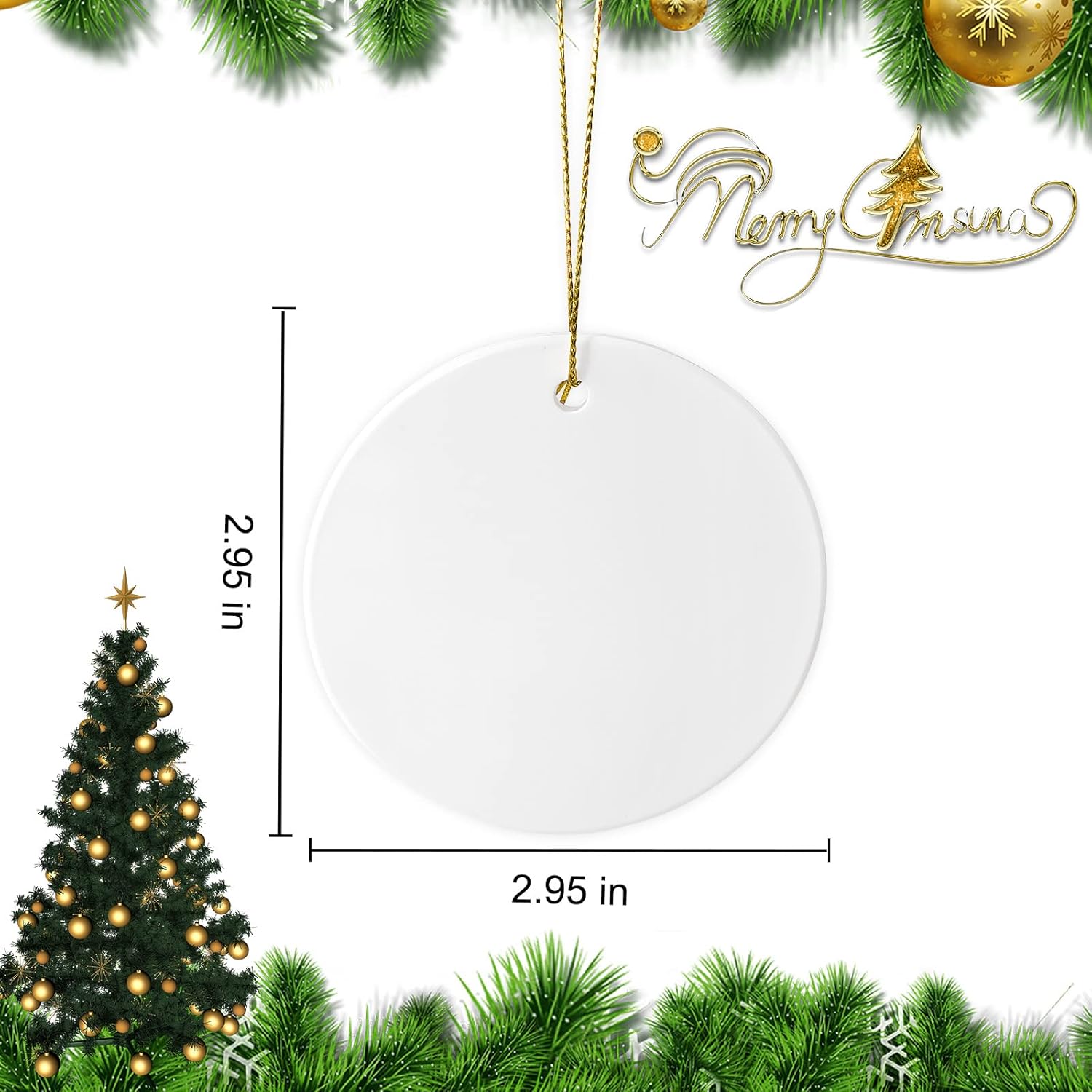 Sublimation Ceramic Ornament Blanks - 25PC Bulk White Round Porcelain Discs for Heat Press Printing