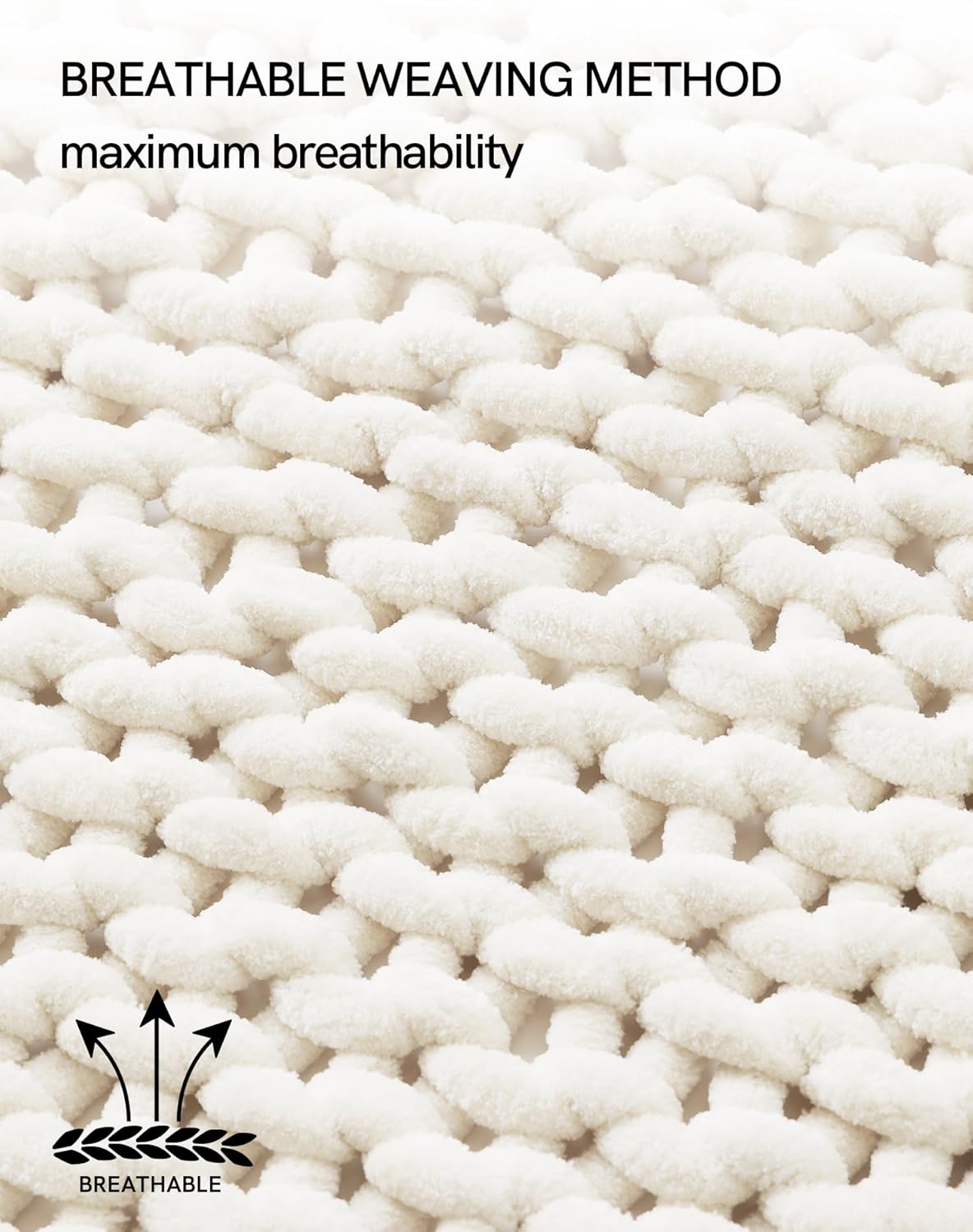 YnM Chunky Throw Blanket, Hand Knitted with Chenille Yarn, Skin Friendly, Ventilated and