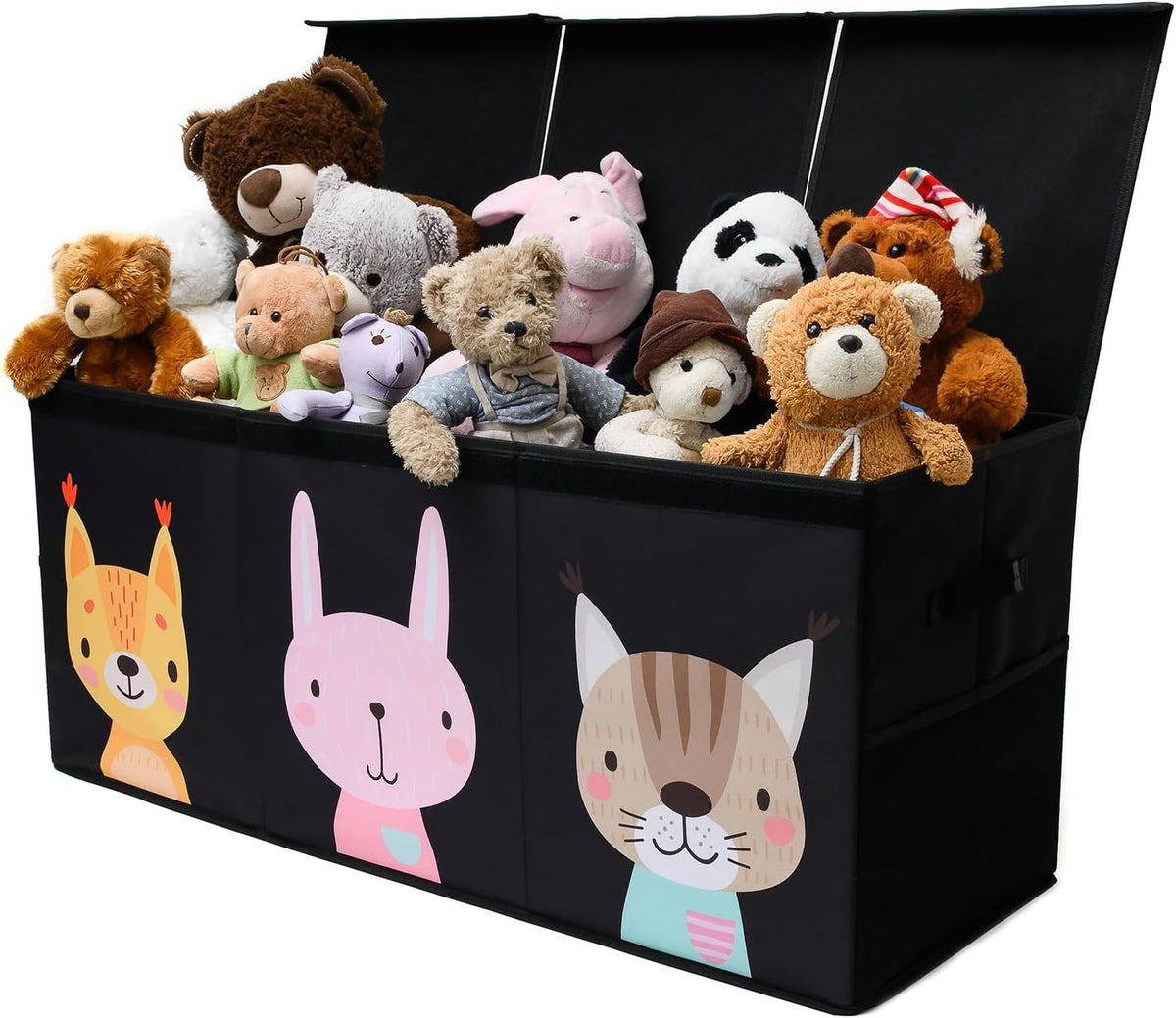 Extra Large Toy Storage Organizer with Lid - Sturdy, Collapsible Toy Chest Storage Box with Cute