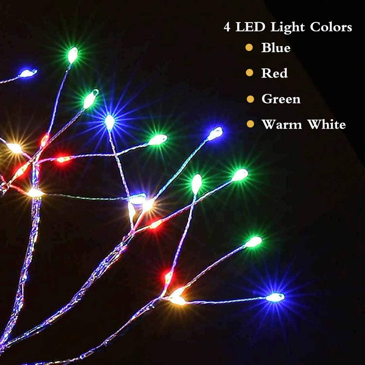 20" 108 LED Tabletop Bonsai Tree Light, Sparkly Fairy Spirit Tree Lights, Battery/USB Operated, DIY