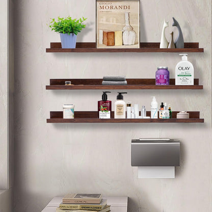 AZSKY Floating Shelves Wall Mount Deep Walnut for Wall Storage 36 Inch Rustic Picture Photo Ledge