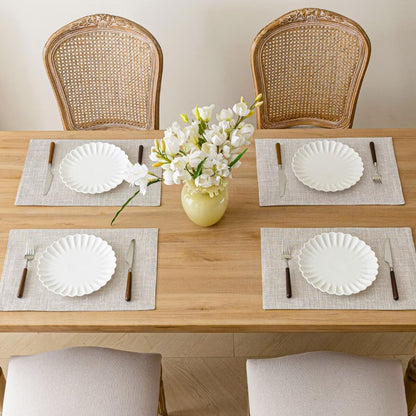 Placemats Set of 6, Bilayer Thickened Linen Place Mats Heat Resistant Machine Washable Wrinkle Free