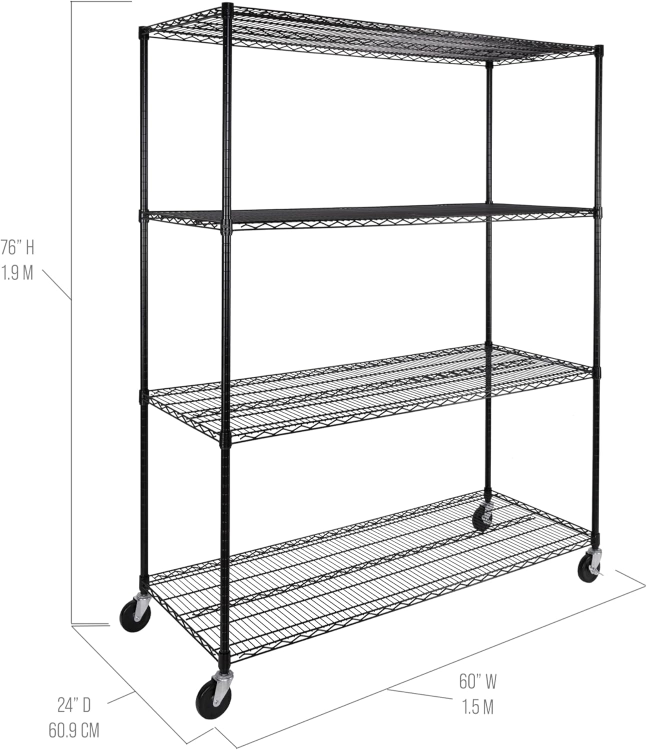 Seville Classics UltraDurable Heavy Duty NSF Solid Steel Wire Rack Storage Unit, Organizer for