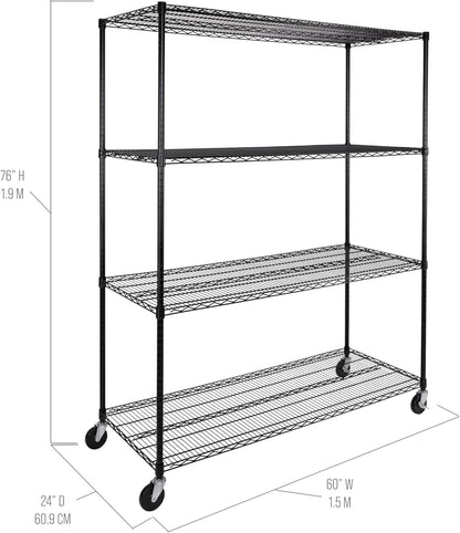 Seville Classics UltraDurable Heavy Duty NSF Solid Steel Wire Rack Storage Unit, Organizer for