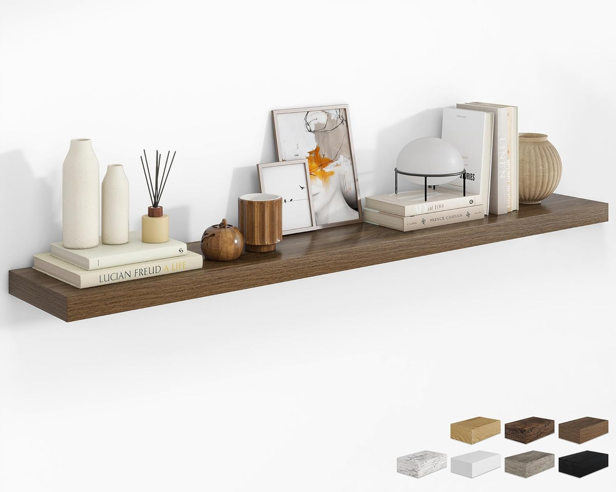 RICHFOCUS 72Inch Floating Shelves for Wall 1 Pack Shelves for Bedroom|Kitchen|Bathroom Wall Mounted