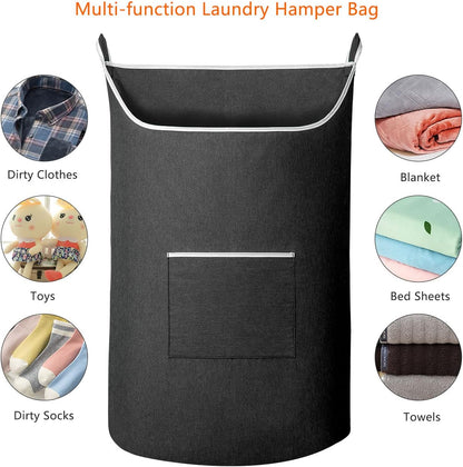 XL Hanging Laundry Hamper Bag, Black Door Hanging Hamper with Large Openging Hanging Laundry Hamper