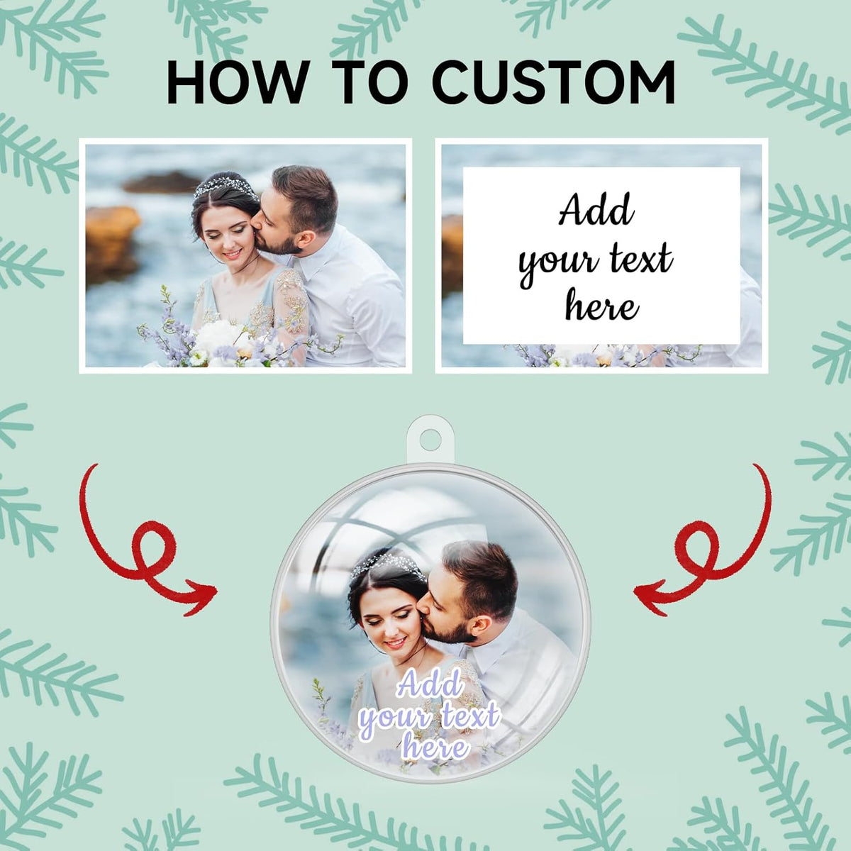 Personalized Christmas Ornaments 2025 Wood Custom Picture Text Hanging Ornament Customized