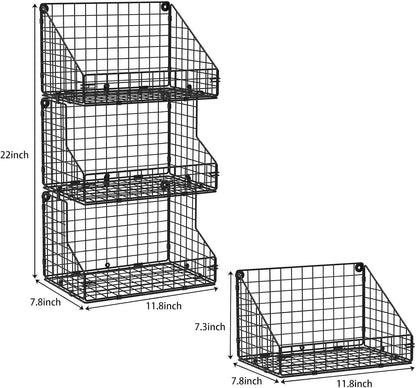 X-cosrack 3-Tier Stackable Detachable Snack Organizer (Large Size), Countertop Display/Wall Mounted