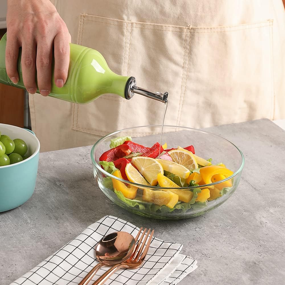 Sweejar Ceramic Olive Oil Dispenser Bottle, Opaque Oil Cruet Protects Oil to Reduce Oxidation