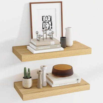 24 Inch Floating Shelves, 12 Inch Deep Floating Shelves for Wall, Floating Shelf with Invisible