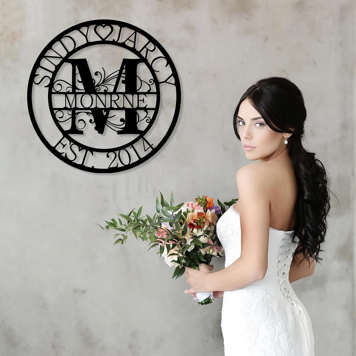 Custom Metal Sign | Personalized Family Name Sign | Monogram Wall Decor | Metal Name Sign| Split