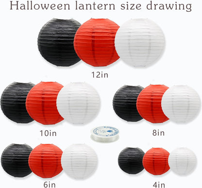 Paper Lanterns Party Decorations Red Black - Hanging Paper Lanterns Indoor Outdoor - Minnie Mouse