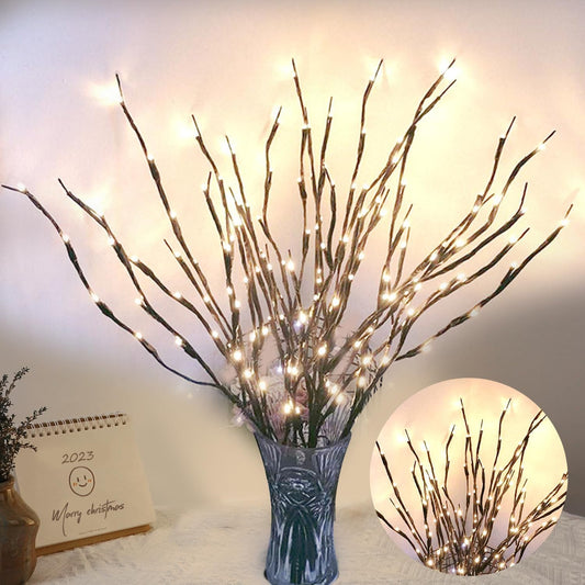 DK177 2 Pack Led Branch Light Battery Operated Lighted Branch Vase Filler Willow Tree Artificial
