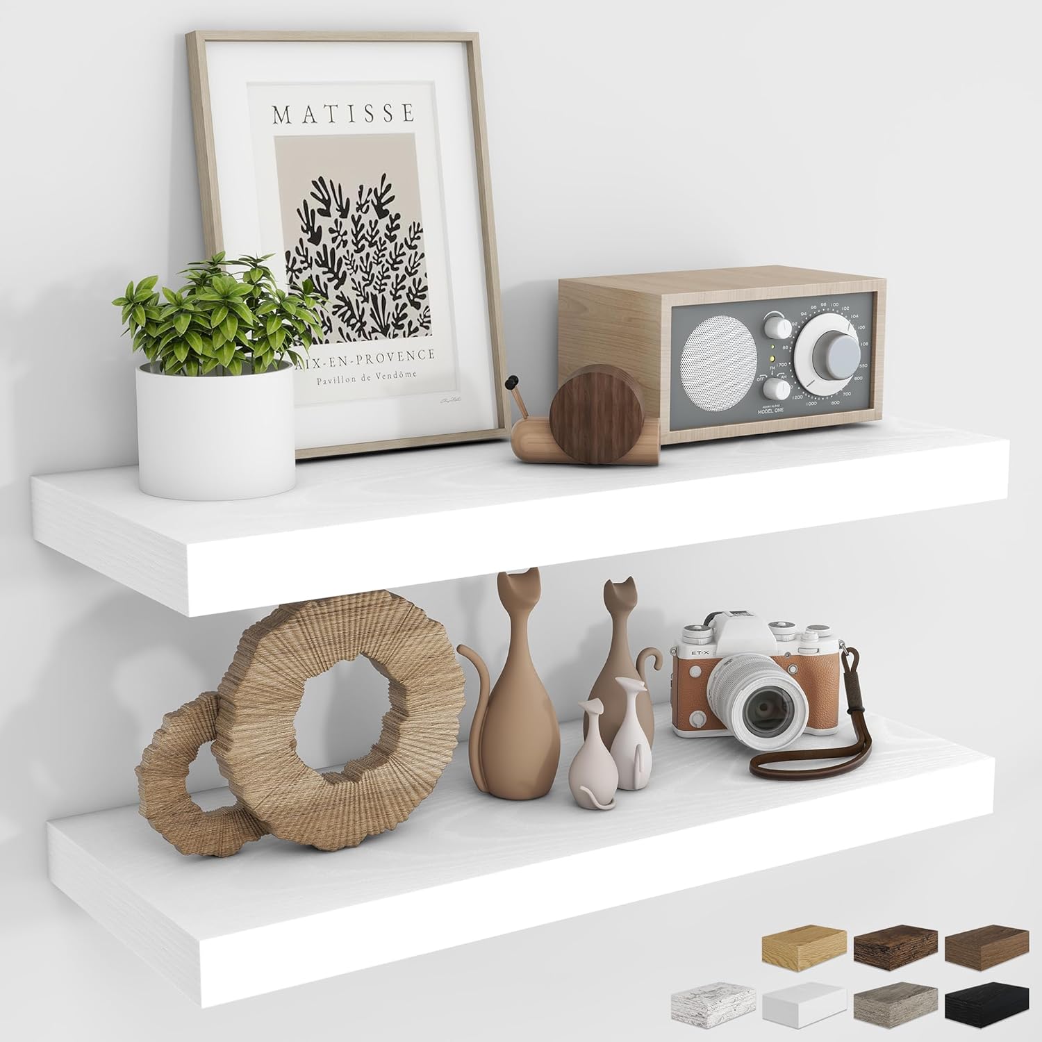 RICHFOCUS 31.5Inch Floating Shelves for Wall 2 Pack Shelves for Bedroom|Kitchen|Bathroom Wall