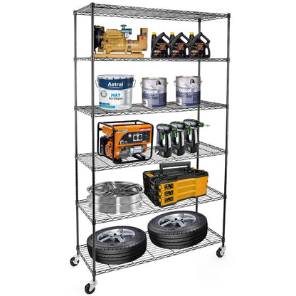 WDT NSF Certified Storage Shelves on Wheels, Heavy Duty Metal Shelves for Storage with Adjustable