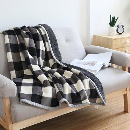UKELER Buffalo Check/Plaid Throw Blanket 60''×50'' for Couch- Ultra Soft Plush Flannel Fleece